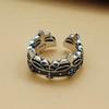 New Crown Ring Women's Silver Style Hip-hop Opening Adjustable Index Finger Ring Niche Trendy Ring