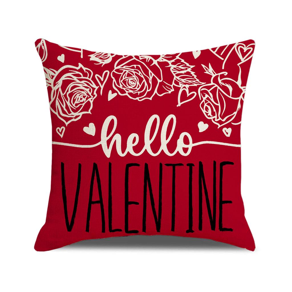 Valentine's Day Pillow, Simple and Versatile Combination Set, Pillow Cover, Red LOVE Letter Printed Sofa Pillow