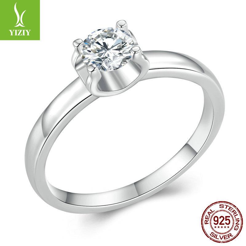 S925 Silver Mozzarella Diamond Ring, Neutral Wind Platinum Plated Luxury Ring Ring Msr007