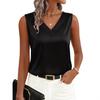 Women's European Summer 2026 V-Neck Satin Camisole Sleeveless Top
