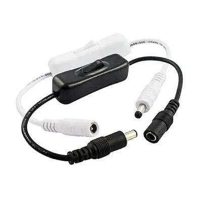 Button Switch DC 12V Light Switch Black White Plastic Female Male Power Cable Inline 304 Switch LED Strip Light