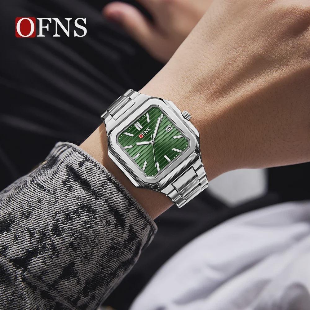 Luxury Square Fashion Man Wristwatch Waterproof Luminous Date Quartz Men's Watches Stainless Steel Men Watch Reloj
