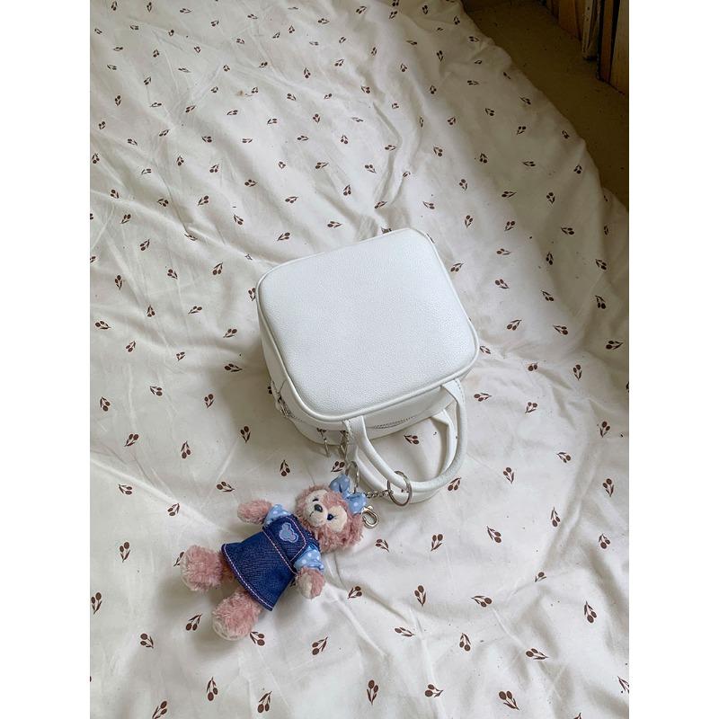 Spring New Lychee Pattern Versatile Small Square Bag Multifunctional One-shoulder Crossbody Hand-held Backpack for Women