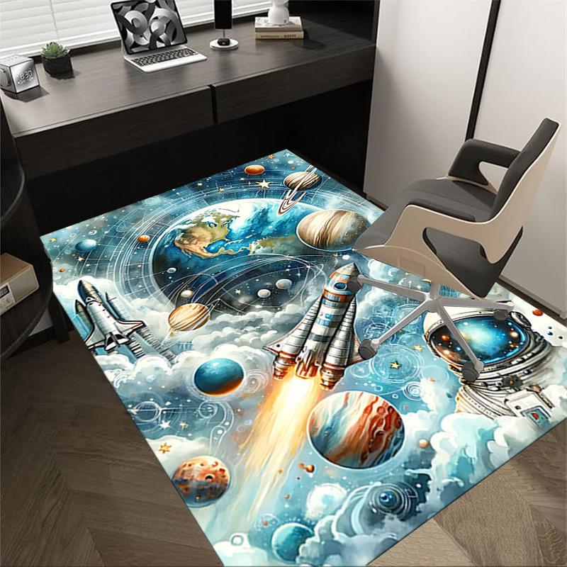 

1PC space exploration space travel Anti-slip carpet, suitable for Office, bedroomand playrooms. It can also be used as a sofa footrest cover-W85 60cm by 90cm