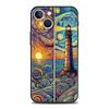 Beautiful Sun Moon Glass Phone Case Cover for iPhone 17 16 15 14 13 12 11 Pro Max 17 Air Plus Shockproof Soft TPU Shell Fundas