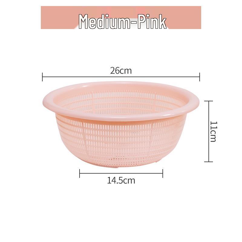 Kitchen Sink Vegetable & Fruit Washing Basket Set - Plastic Strainer & Drainer Basin for Storage & Rice Washing