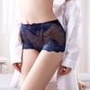 Plus Size Women's Summer Sexy Lace Sheer Cotton Bottom Mid Crotch Triangle Panties