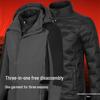 Unisex 3-in-1 Winter-Trekkingjacke: Winddicht, Warm, Abnehmbar mit Logostickerei für Arbeitskleidung im Freien