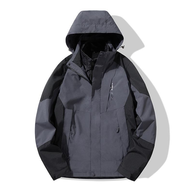Jacket Three-in-one Hole Silver Fox Velvet Liner Underarm Breathable Holes Outdoor Mountaineering Clothing Men's Windproof Jacket Jacket Women