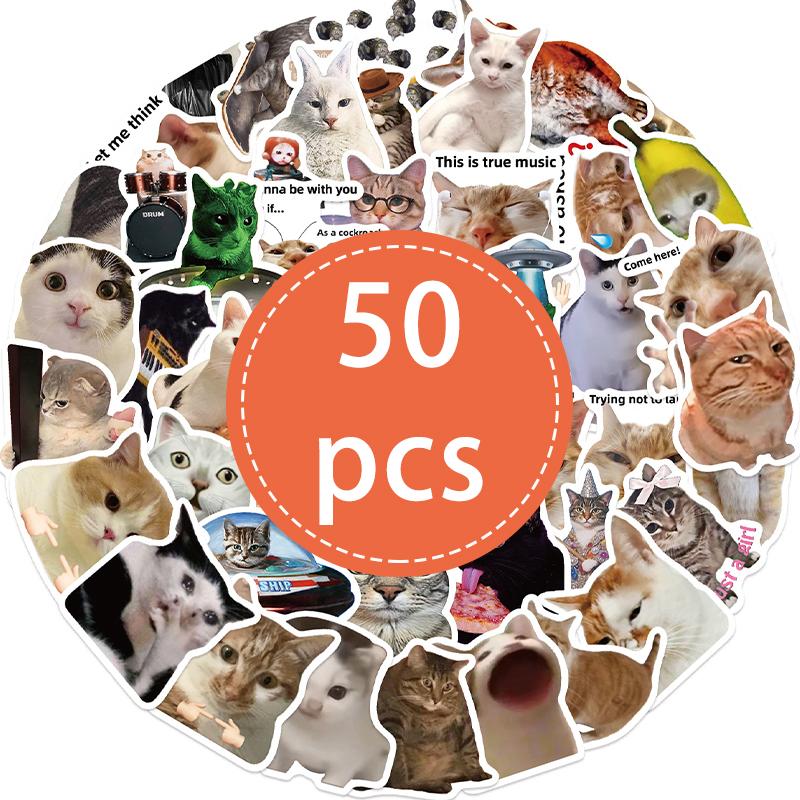 

50PCS Cute Cat Stickers Pack Funny Animal Waterproof Vinyl Decal for Journaling Laptop Scrapbook Water Bottles Phone Luggage