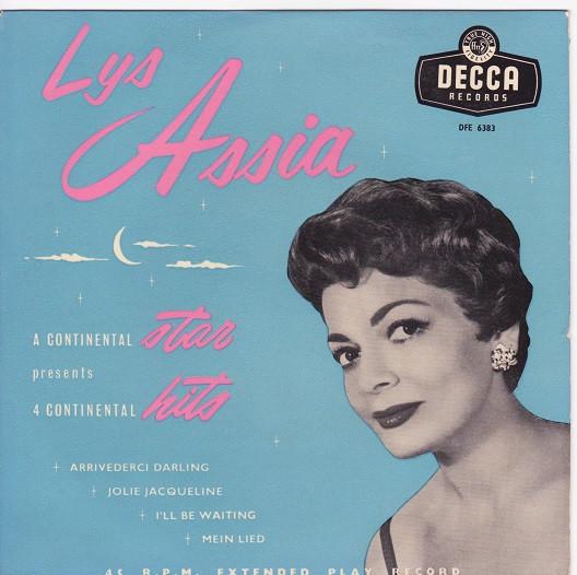 

7inch Record LYS ASSIA - A Continental Star Presents 4 Conti DFE6383 Decca 1957 UK Pop Used