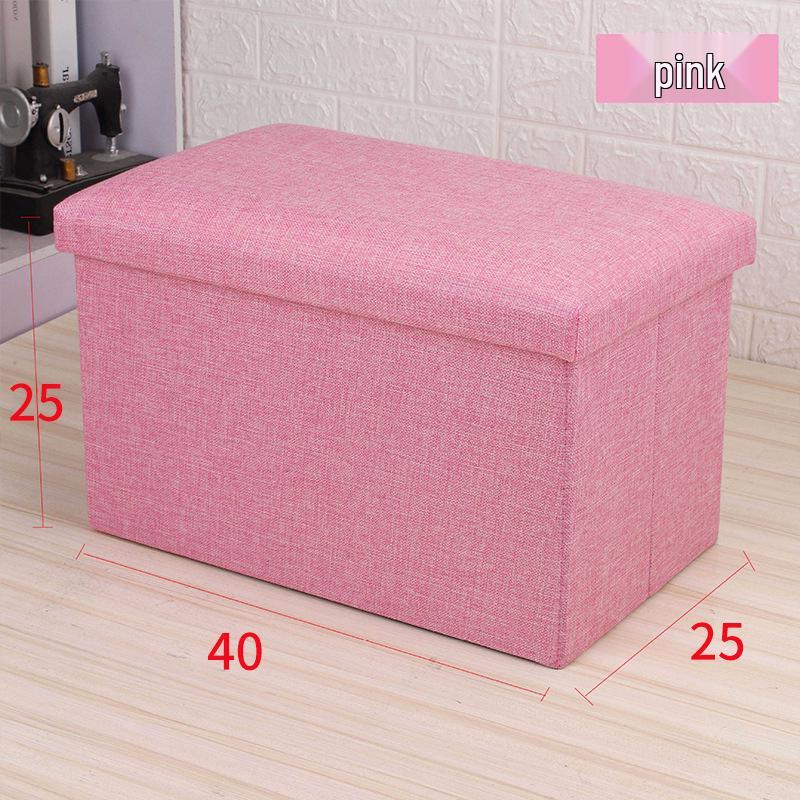 Cross-Border Cotton and Linen Folding Storage Stool: Dustproof Organizer for Shoes and Seating