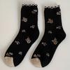 5 Pairs of Women's Autumn and Winter Fleece and Thickened Warm and Cute Loop Socks