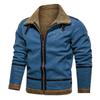 Winter Thickened Faux Suede Zip Jacket, British Style Fleece Lined Warm Coat for Outerwear