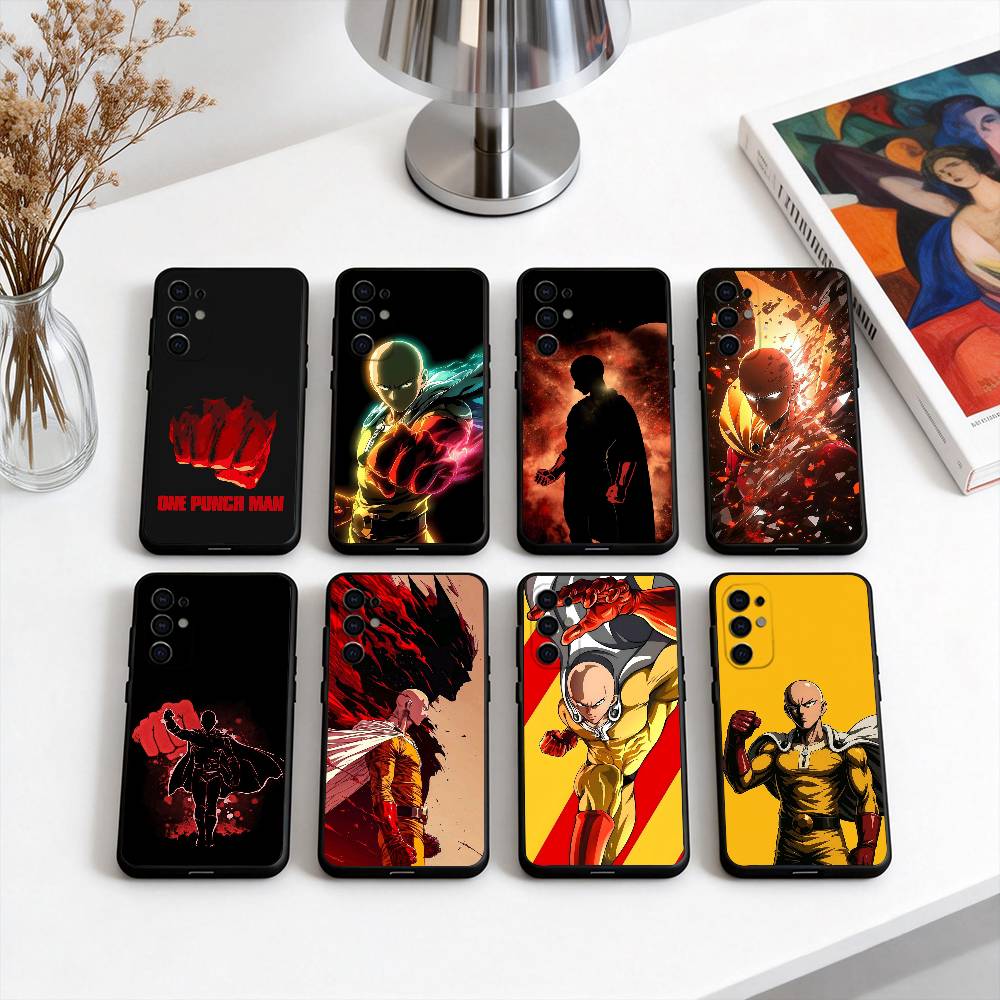 Cool Power O-One P-Punchs Man-opm Phone Case Black Silicone Soft For Samsung S25,S24,S21,S22,S23,S30,Ultra,S20,Plus,Fe,Lite