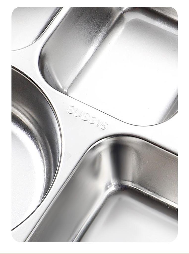 Extra Large 316 Stainless Steel Office Lunch Box with Six Compartments for Adults - Large Capacity Meal Tray
