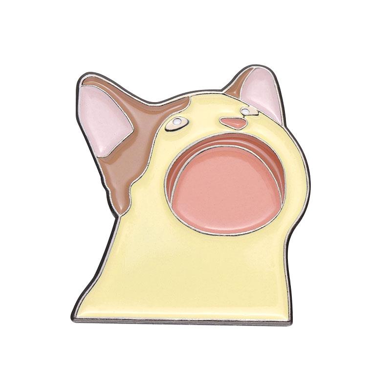 

Cat Meme Enamel Pins Custom Funny Animal Kitten Open Mouth Brooches Lapel Badges Cute Cartoon Jewelry Gift for Kids Friends