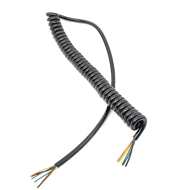 Custom PU Spring Cable: Durable 10-Core Retractable Spiral Cable