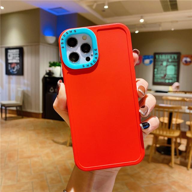 

Силиконовый чехол для телефона с рамкой объектива 2 в 1 для Iphone 13 12 11 14pro Max Xr Xs Max X 14pro 13 12, противоударный мягкий чехол ярких цветов For iPhone 14pro