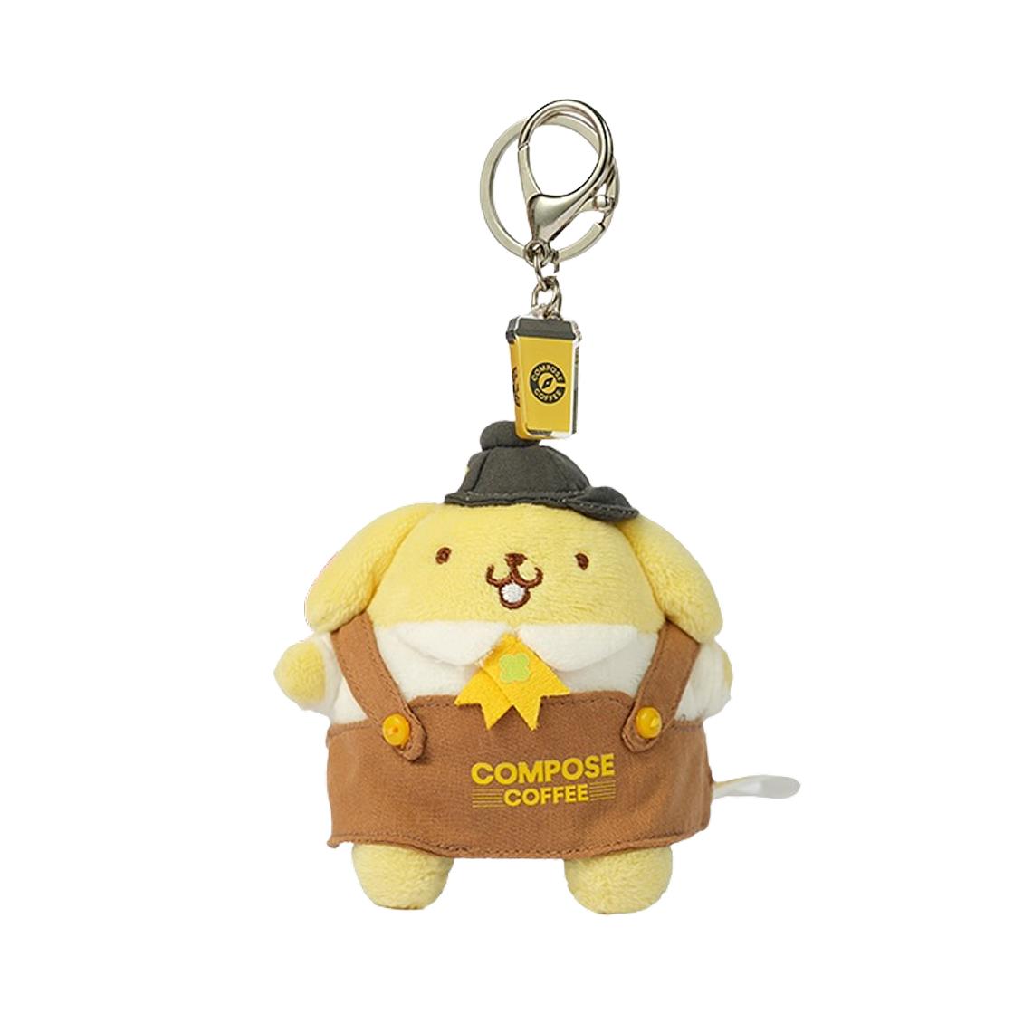 Sanrio x Compose Coffee Sanrio Characters Plush Keyring Pompompurin Yellow ONE SIZE
