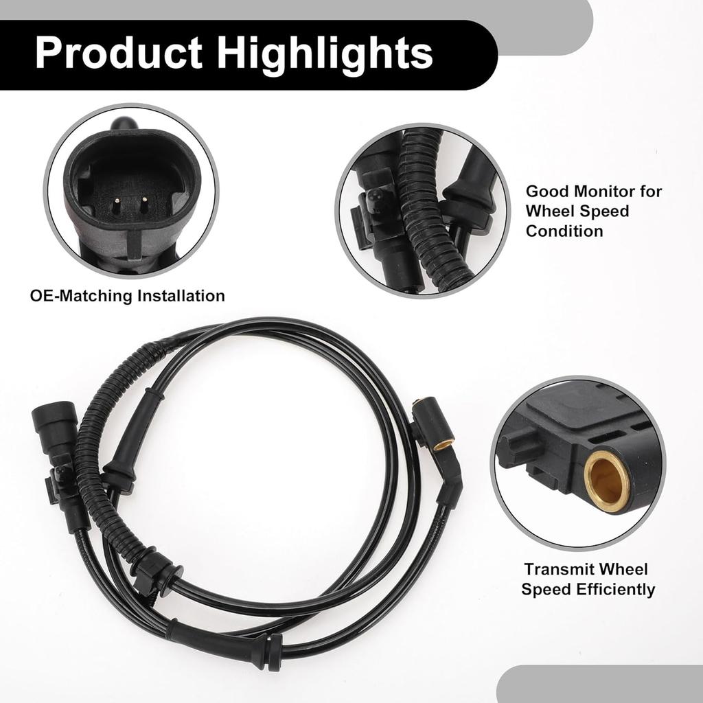 ABS Wheel Speed Senor No.56041316AA/56041316AB/56041316AC Front Right ABS Sensor Anti-lock Braking System Sensor for Jeep Grand Cherokee 1999-2004