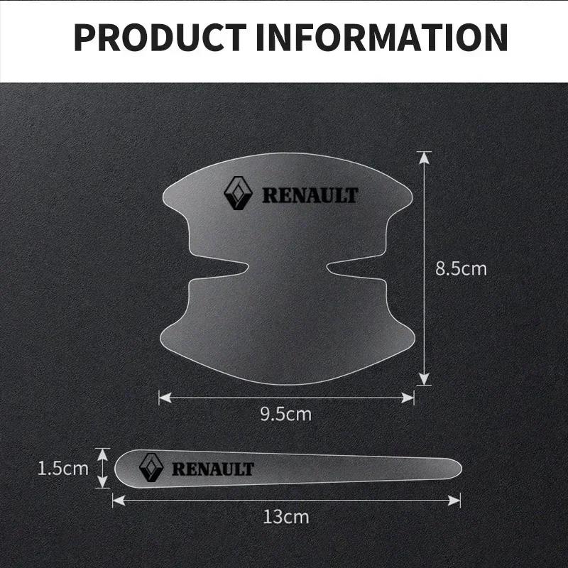 8PCS Car Door Handle Protector Stickers Vinyl Anti-Scratch Protection Auto Film For Renault Koleos Duster Megane 2 Logan Clio r888