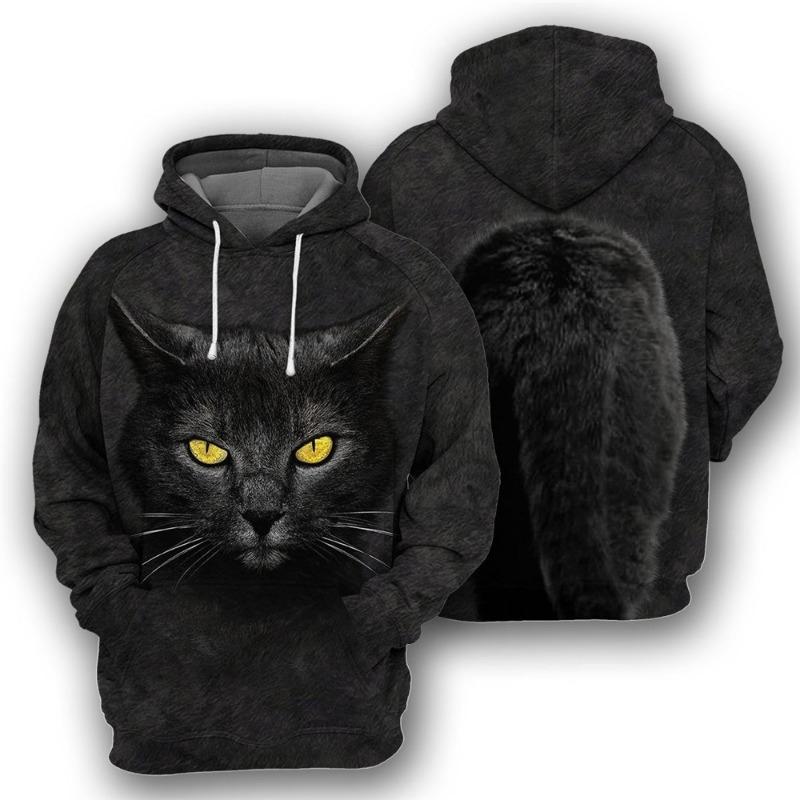 3D Eternal Love Heren Hoodie Losse Casual Lange Mouw Modieus 3D Dierenprint S
