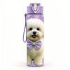1PC White Poodle Puppy Print 750ml Color Plastic Sports Water Bottle Leakproof Flip Straw Lid Suitable for Sports Office Home Use