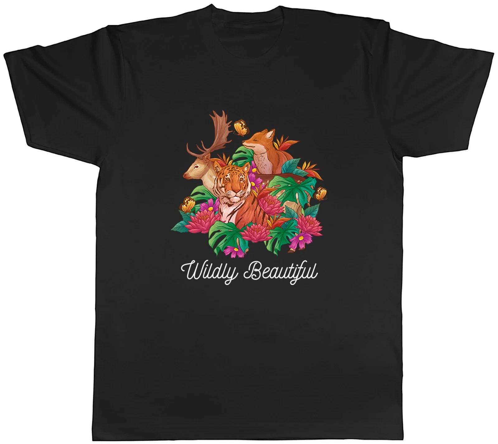 Wildly Beautiful World Wildlife Day Animal Lover Mens T-Shirt Tee Gift Top M