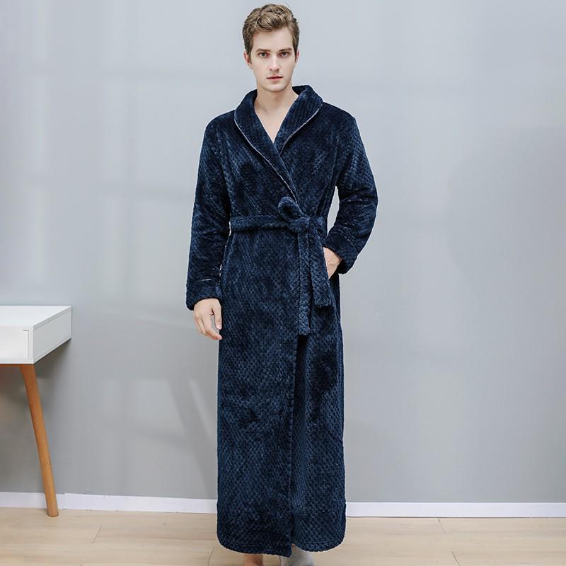 

Женский и мужской удлиненный зимний плюшевый фланелевый халат и пижамный комплект M (40-60 kg)