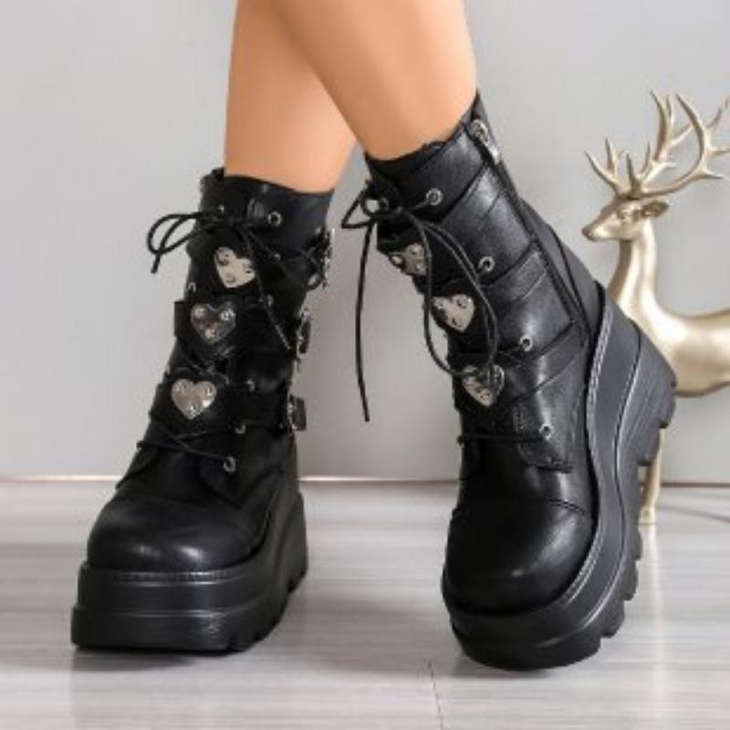 

Женская модная обувь на высокой подошве, не утомляющая ноги, с поддержкой свода стопы, удобная, мягкая, эластичная, амортизирующая, нескользящая, повседневная, спортивная, короткие ботинки Мартин 42 чёрный