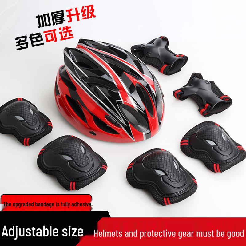 

Adult & Kids Roller Skate Protective Gear Set: Helmet, Wrist Guards, Knee Pads for Skating, Balance Bikes & Longboarding S [23-42.5 kg]