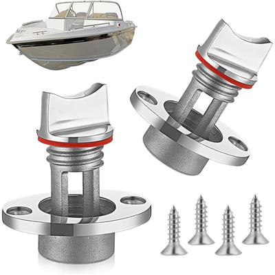 2 Pcs 316 Stainless Steel Boat Drain Plug – 1" Hole Marine Garboard Transom Plug With O-Ring & Screws, Oval Universal Fit