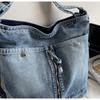 Denim Bag Casual Women's Bag Large-capacity Retro Tote Bag Soft Bag Fashionable Single-shoulder Crossbody Bag
