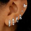 Set di 6 orecchini a cerchio Huggie in Cristallo Lucido per Donna Gioielli Trago Elica Borchie Cartilagine Farfalla Lotto di Piercing Lobe all'Ingrosso