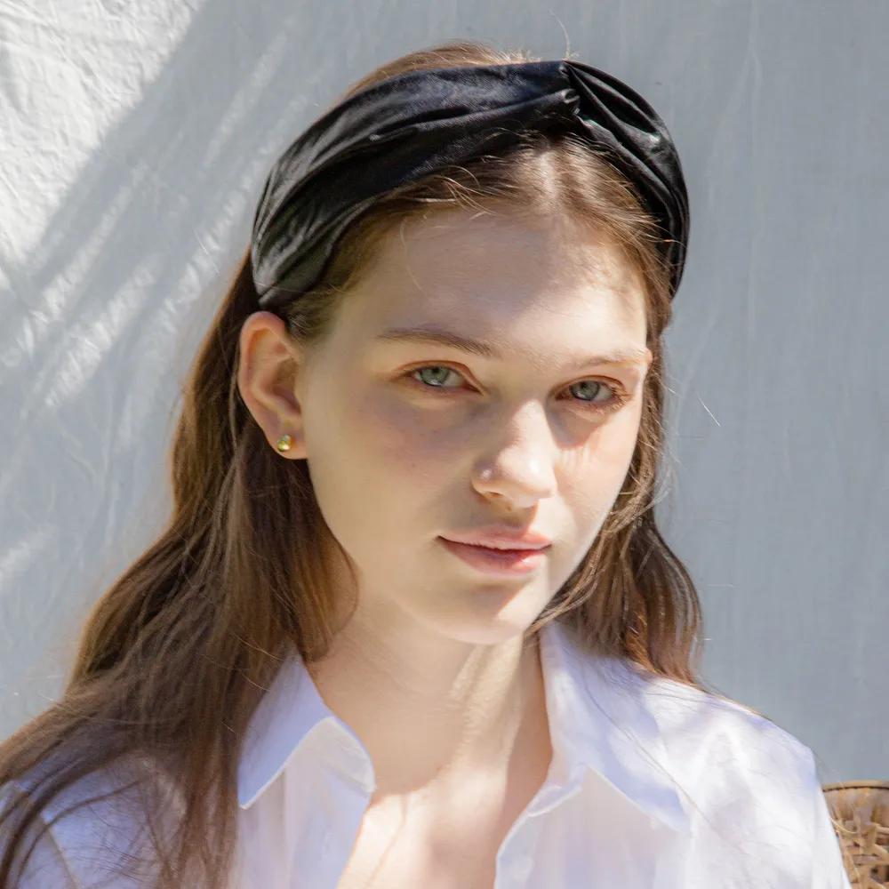 Leather Bandana Hairband JP-22-156HB black