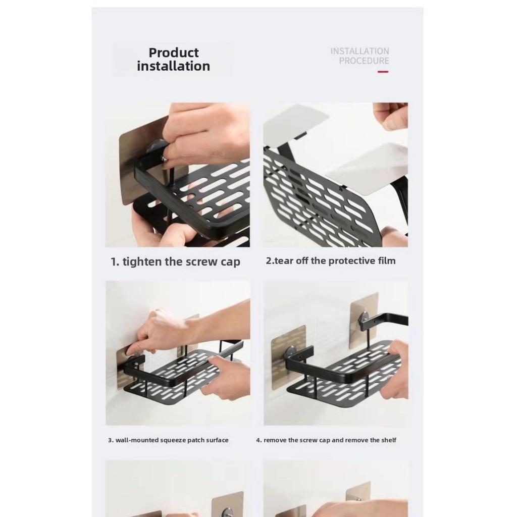 Light Luxury Shelf, Bathroom Towel Rack, Storage Rack, Bathroom Non Perforated Shelf, Bathroom Suction Cup Shelf