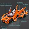 1:24 Scale Plating Apollo Project EVO Sports Car Model Toy Pull Back Sound Light Wheel Steering Supercar Models Desktop Ornament