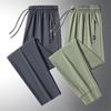 Men's Summer Quick-Dry Loose Ice Silk Joggers with Elastic Cuffs - Breathable and Lightweight Casual Pants