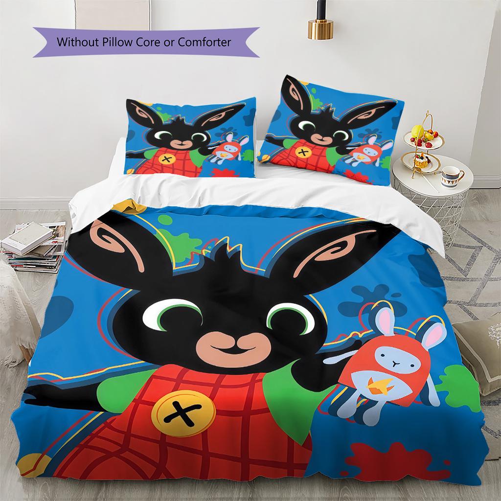 Bing Pattern Bedding Quilt Set  Home Decoration  Gift (1 * Duvet Cover + 2 * Pillowcase  Without Core)