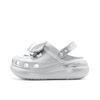 Crocs Bow Romantic Punk Lace Crush Clog Clogs Unisex Silver White