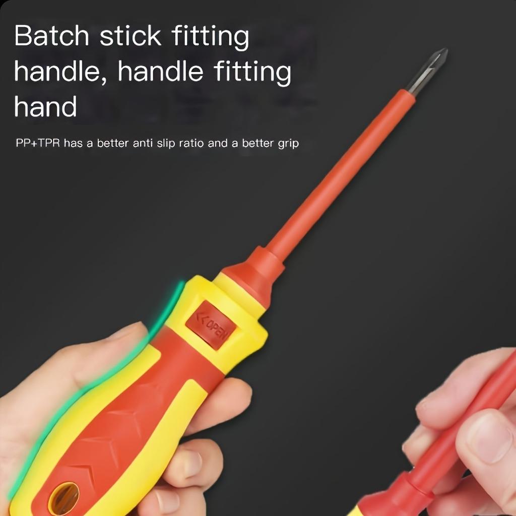 13pcs Magnetic Screwdriver Set with Interchangeable Heads - Durable Steel, Suitable for Electricians and DIY Repairs