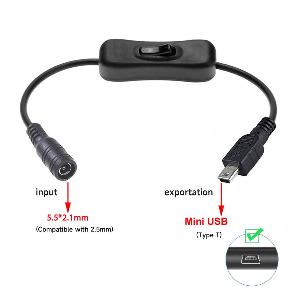 USB/Type C/Micro USB/Mini USB Male To 5.5x2.1mm Female Power Adapter Connector Cable Charging Adapter Converter 5V