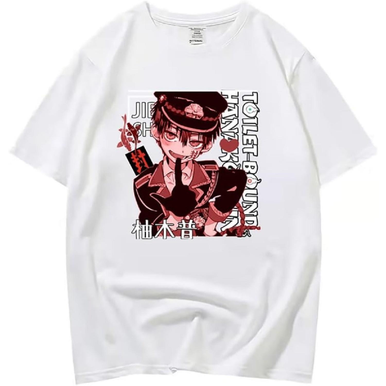 

FJHYEEBN Toilet Bound Hanako Kun Tshirt Anime Nene Yashiro Cosplay Short Sleeve Tee Crewneck Shirt Costume Men Women XXXXXL білий
