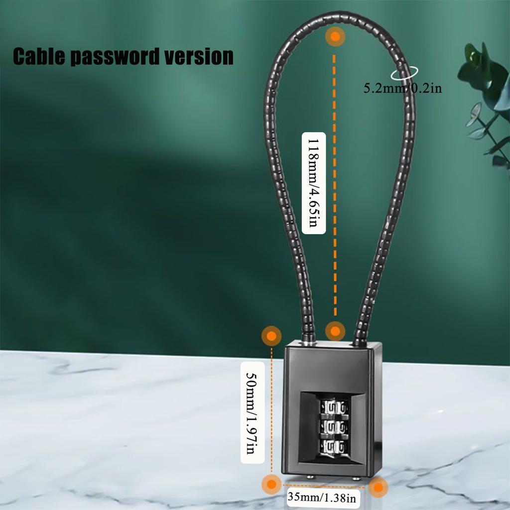 3 Digit Combination Lock,Combination Cable Lock - Scratch-Resistant Paint Finish for Home Locking and Safety