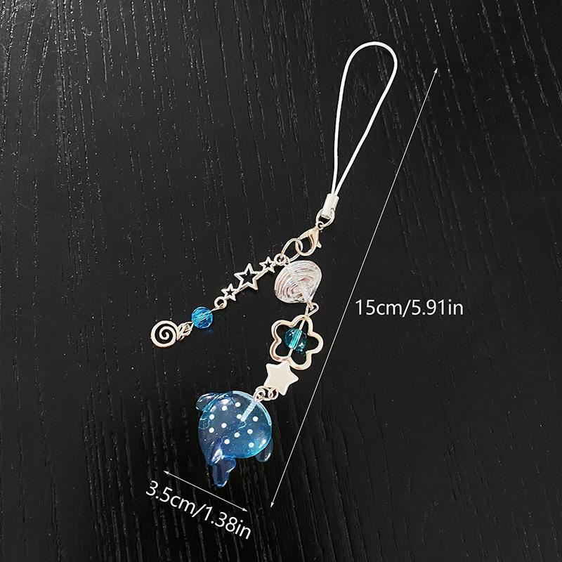 Cute Simulation Marine Shark Mobile Phone Chain Handcrafted Beaded Keyring Accessory Fish Charm Aesthetic Y2k Unique