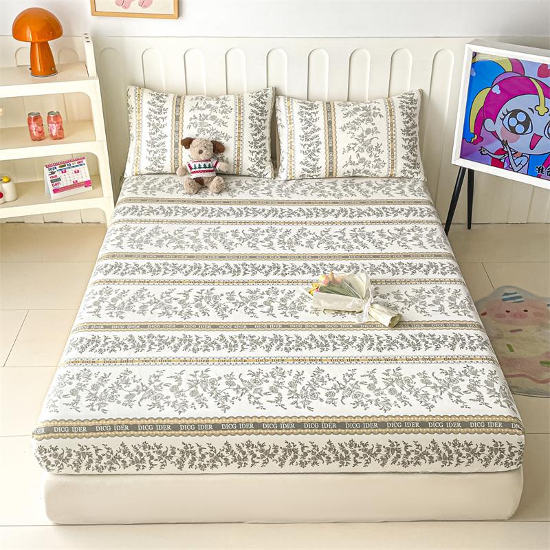 100% Cotton Bedsheets Cartoon Style Fitted Sheet for Kids Room Skin-friendly Mattress Cover (No Pillowcase)