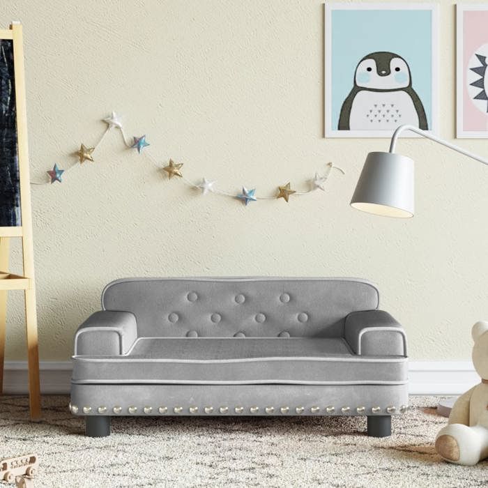VidaXL Children's Sofa Light Grey 70x45x30 Cm Velvet 3196294
