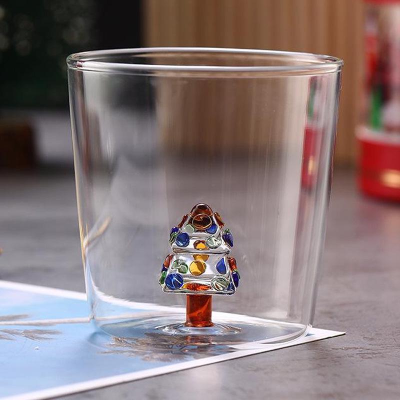 

Heat-Resistant Borosilicate Glass Christmas Tree Cup for Juice and Milk