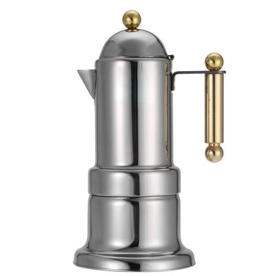 Edelstahl Moka Pot Herdplatte Espresso Kaffeemaschine mit Sicherheitsventil 200 ml